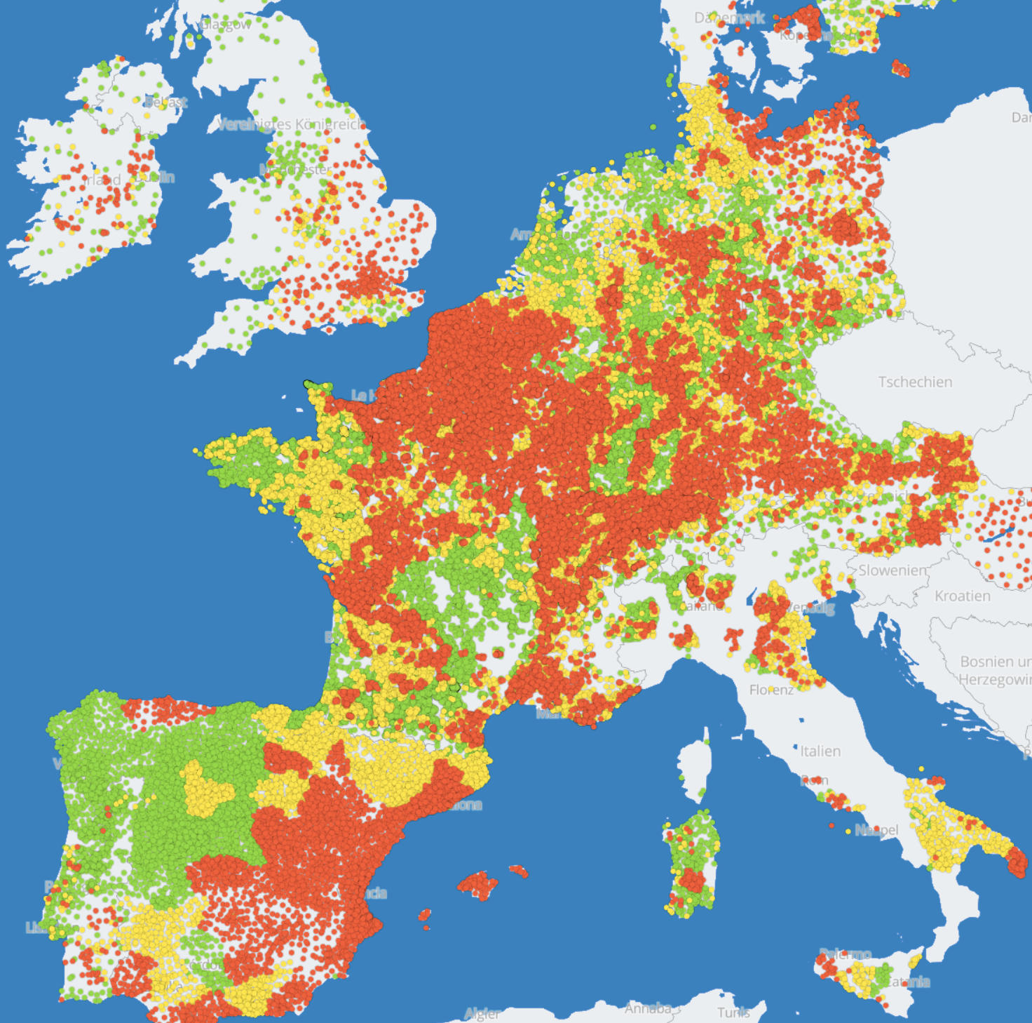 NWasserhärte des Trinkwassers in Europa 2023